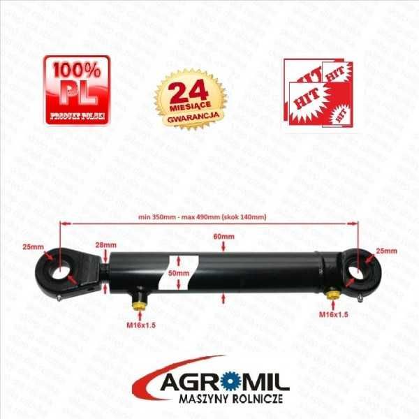 Cylinder hydrauliczny siłownik SKOK 140 L 350 dwustronnego działania