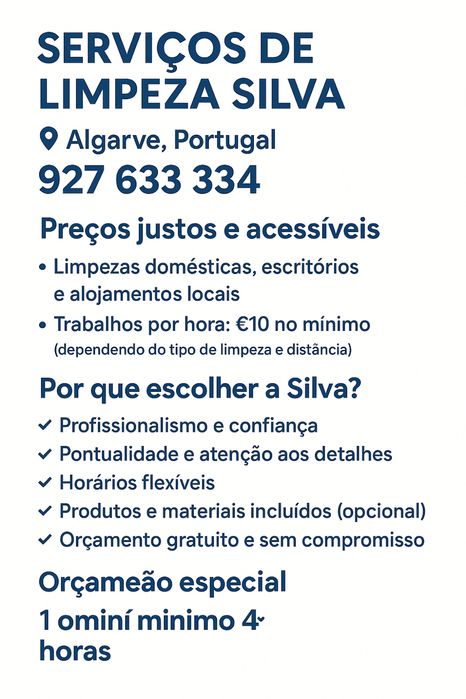 Limpeza Particular Qualidade • Confiança • Profissionalismo