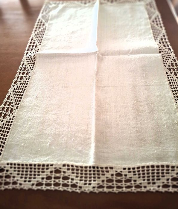 Conjunto de panos para quarto em linho antigo