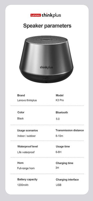 Coluna LENOVO subwoofer soundbar speaker HI-FI portatil Bluetooth NOVO