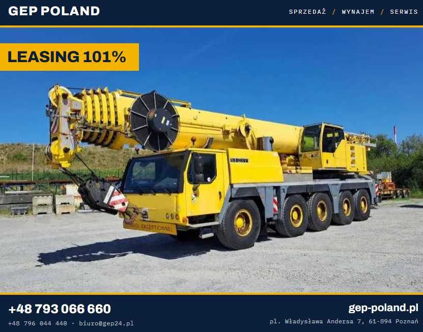 Żuraw samojezdny Liebherr LTM 1130-5.1 | 2008 | 130 t | wysięg 60 m | JIB 19 m | 2 wciągarki | mobilny