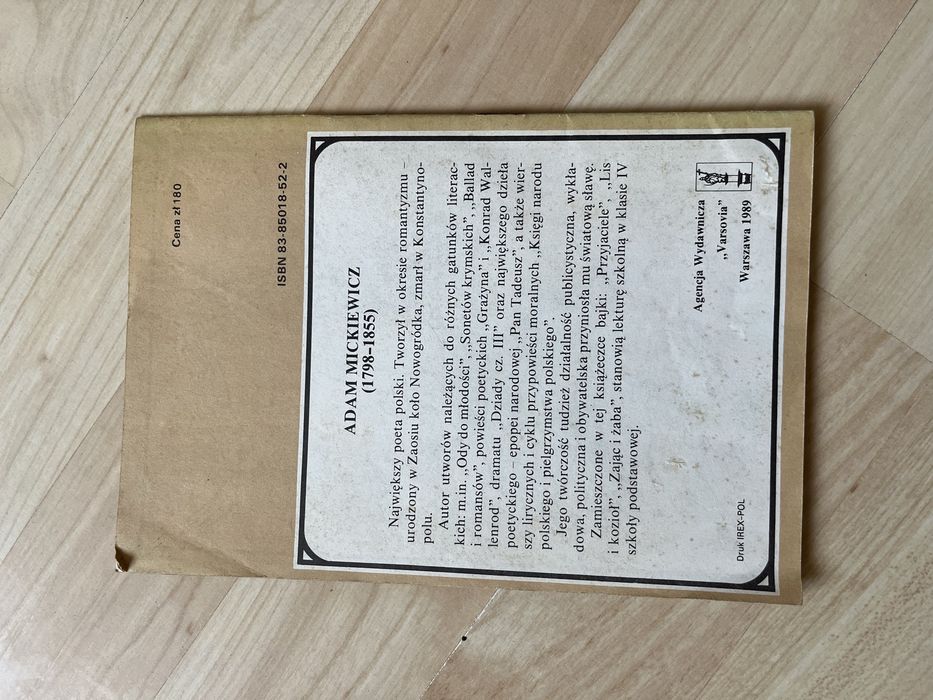 Przyjaciele – Adam Mickiewicz, il. E. Murawska (Varsovia, 1989) Bajki