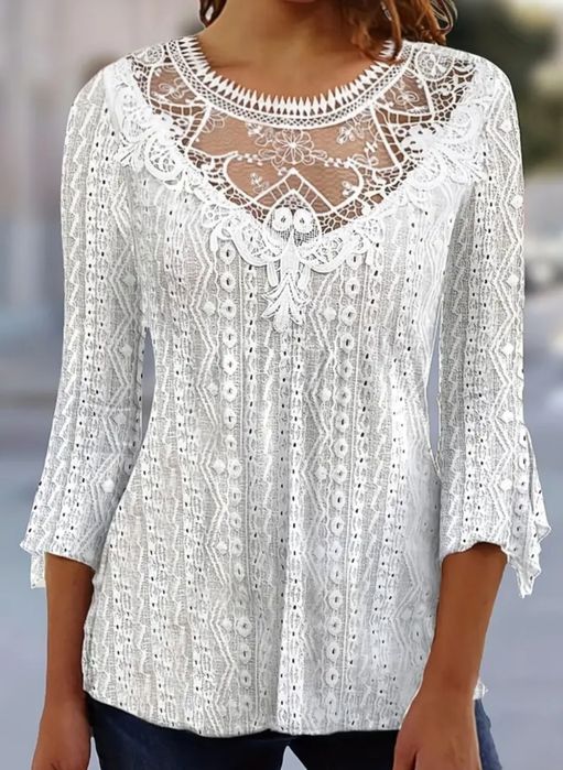 Bluzka biała koronkowa
