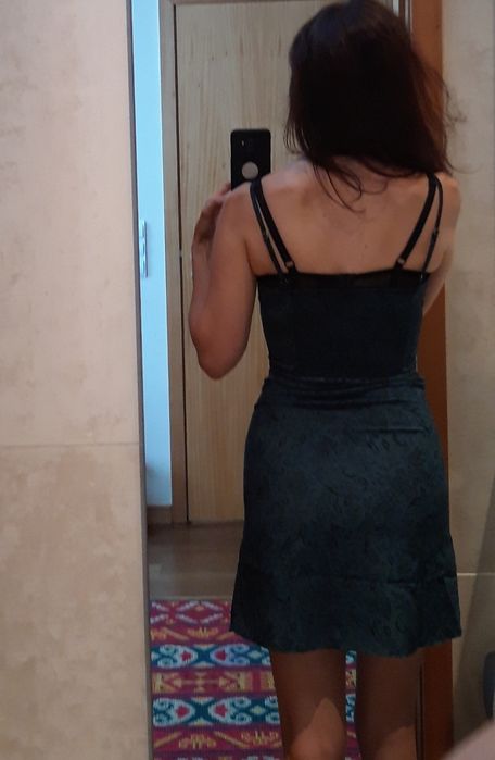 Vestido de Verão com padrões vintage - verde (XS-S) NOVO!