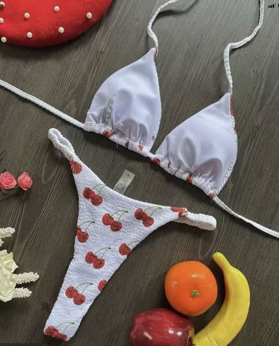 Жіночий набір мікробікіні з принтом вишні сексуальний модний Купальник