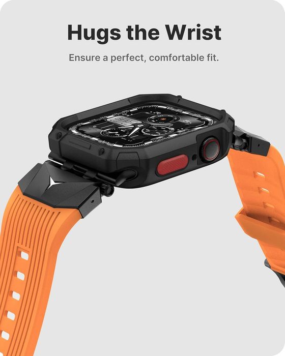 Ремінець fullmosa tpu оранжевий для apple watch 44/45мм