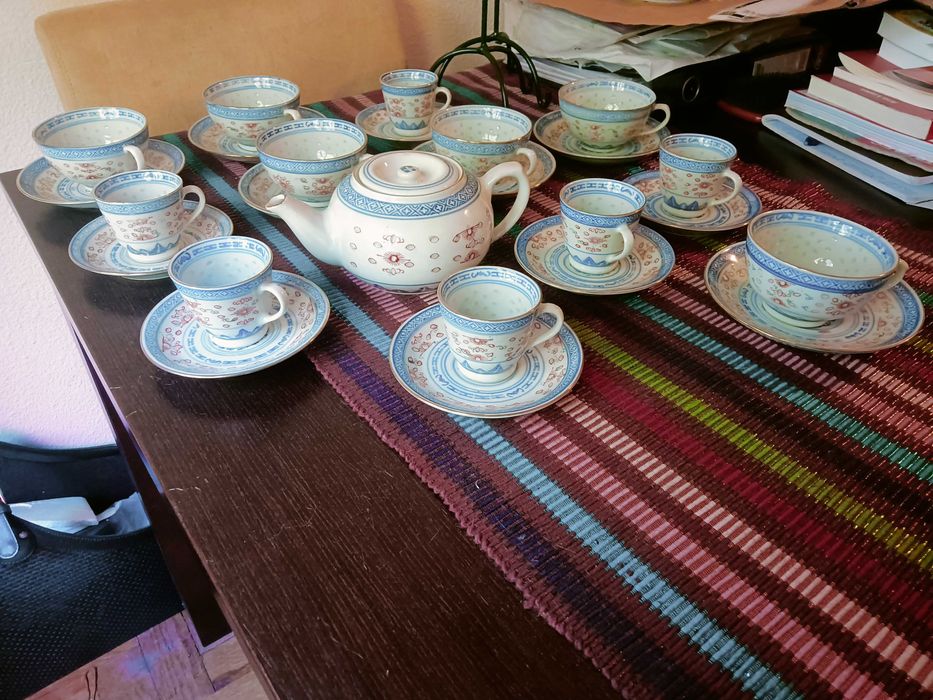 Serviço de chá e serviço de café. Estilo chinês