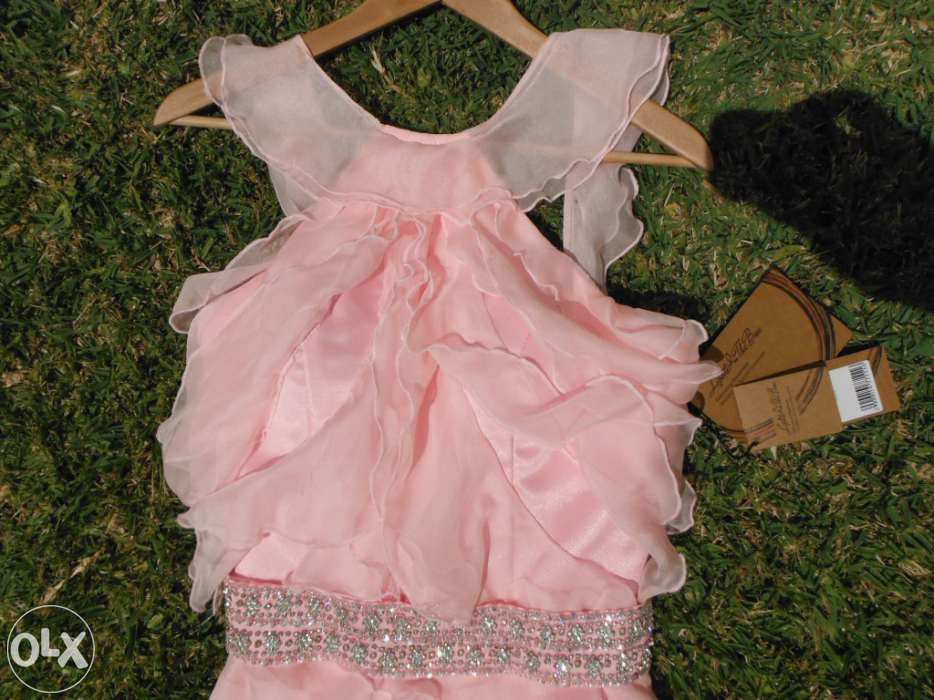 Vestido para festas / casamentos batizado valusha rosa pérola 36