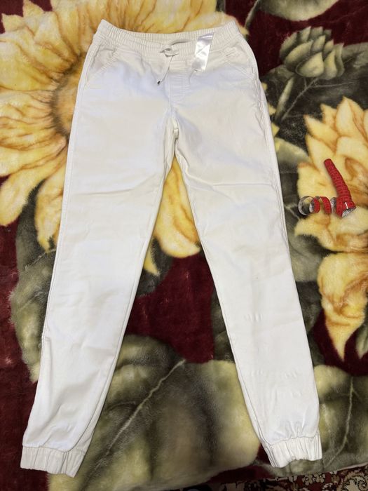 Жіночі білі котонові штани / джогери