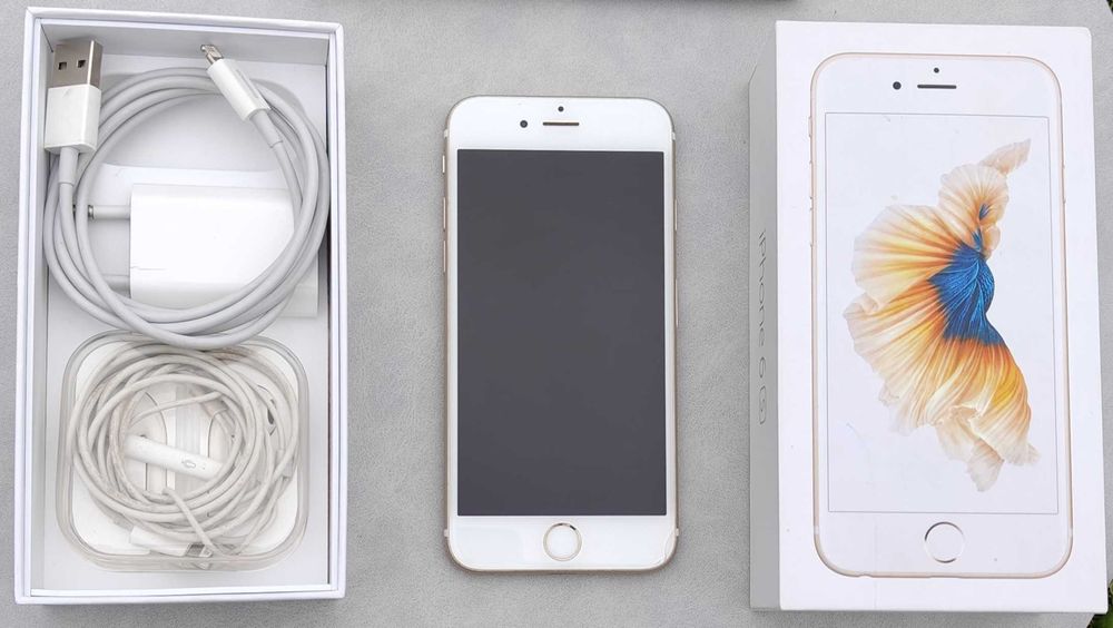 Iphone 6s 16 GB Gold - w zestawie słuchawki, ładowarka, kabel + 6 x Case - dobry stan