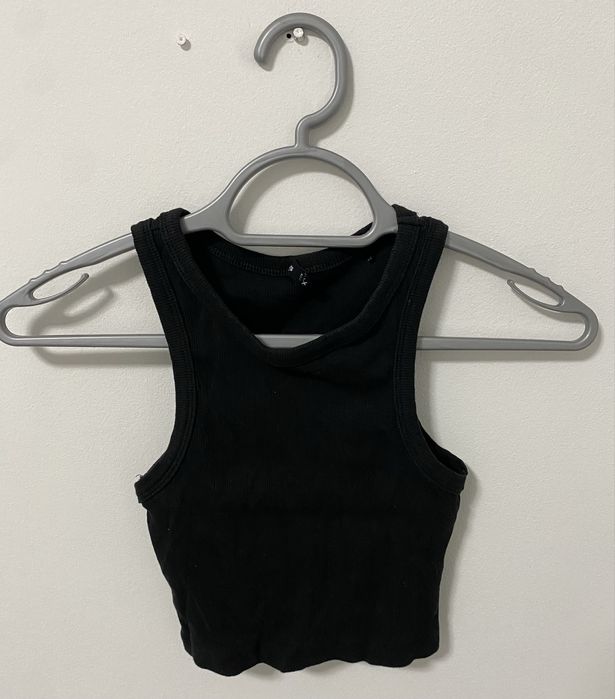Zestaw czarne topy koszulki crop top Monki XS