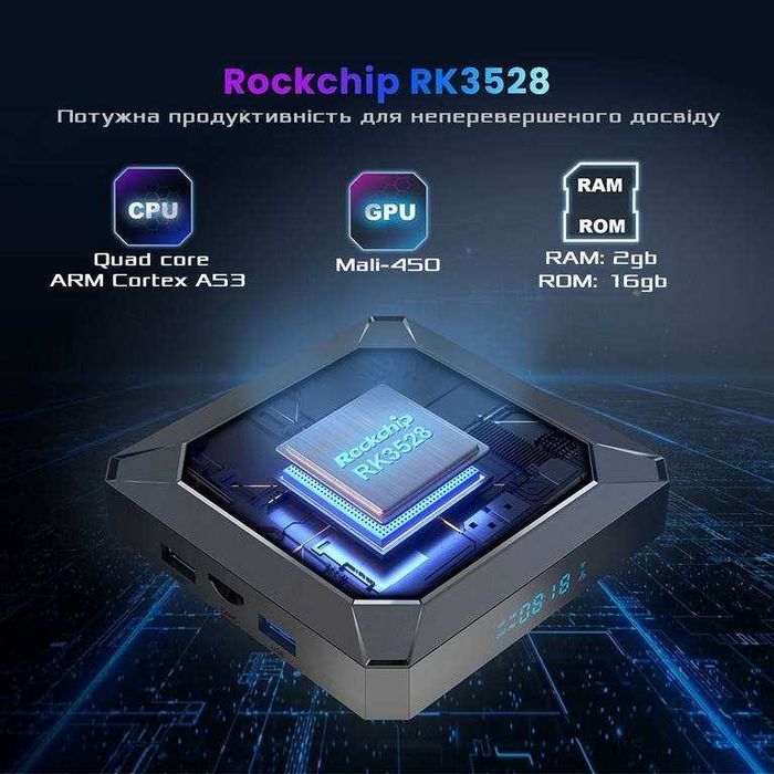 X98K 2гб 16Гб RK3528 Смарт ТВ Приставка Андроїд 13 WiFi 6 Smart TV box