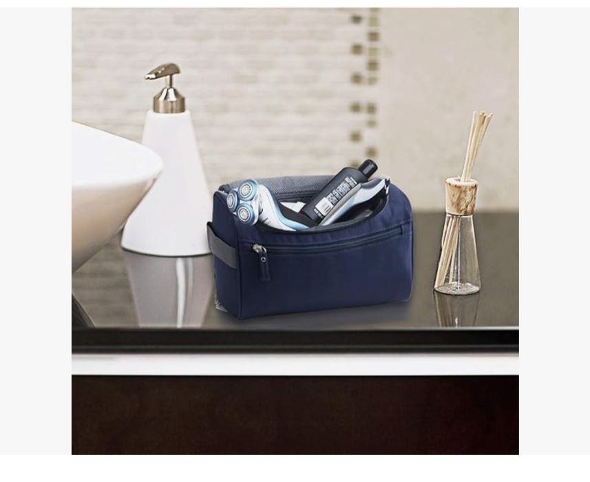 Podróżna kosmetyczka z haczykiem szara