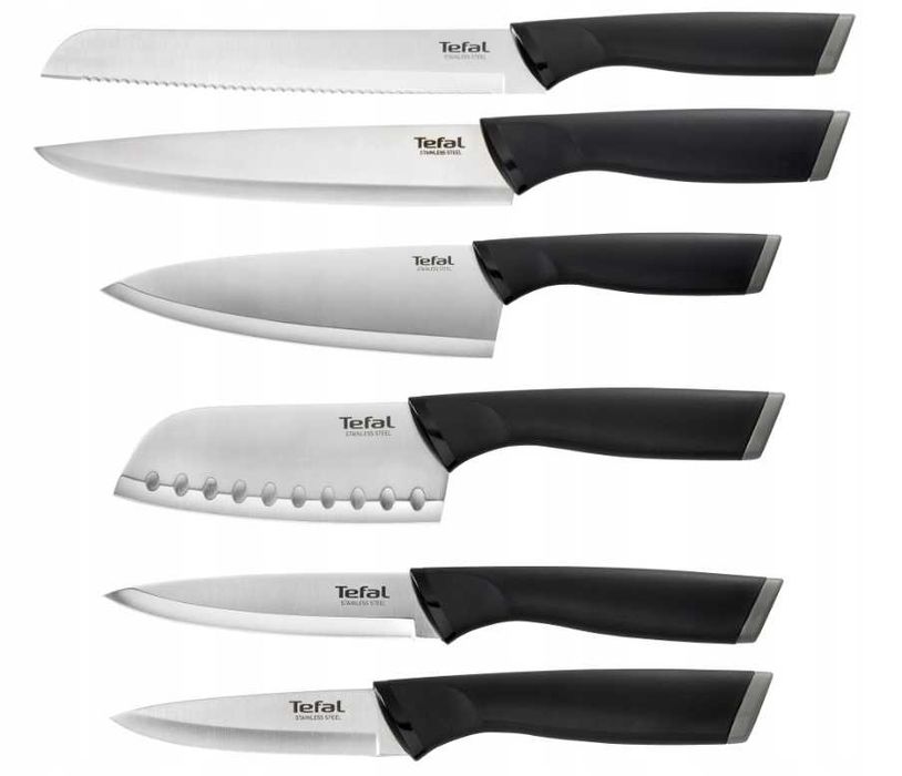 Zestaw 6 noży kuchennych TEFAL stal nierdzewna