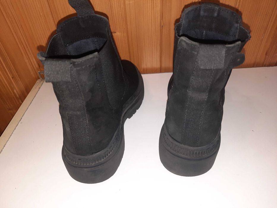 Buty damskie zimowe jesienne 3/4 Lasocki czarne zamszowe 36 ładne