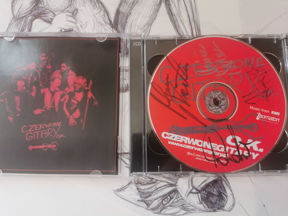 2 cd czerwone Gitary o. k z autografami członków zespołu