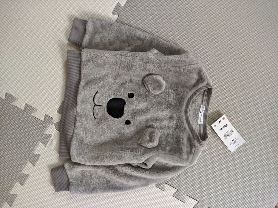 Bluza miś futerko szara Sinsay 98 cm