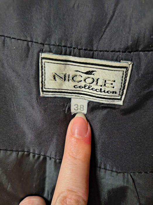 Czarny elegancki płaszcz przejściowy Nicole 38 kod961