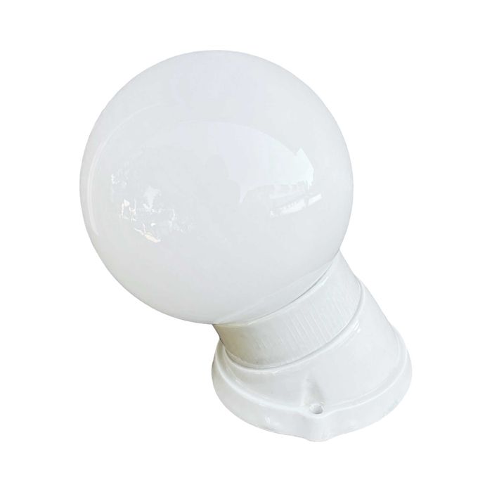 Kinkiet biały, industrialny Lindner, Niemcy, lata 60.