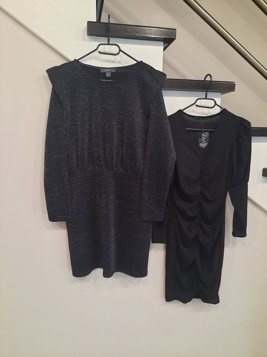 Super sukienka elastyczna i wyszczuplająca czarna z połyskiem