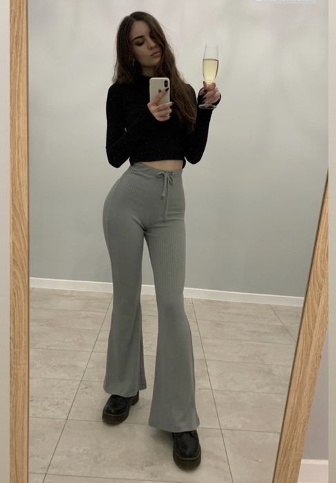 Костюм домашній з ангори, кльош та прямі штани, для дома