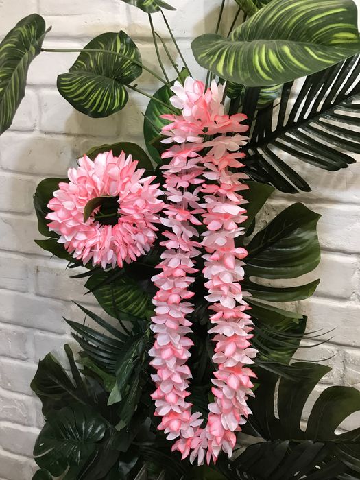 гавайская лея пышная , гавайские бусы, браслет, цветок, гавайская юбка