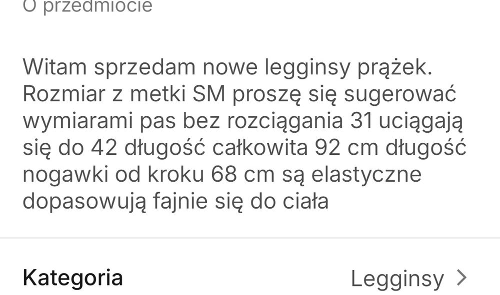 Nowe leginsy szeroki pas prążek