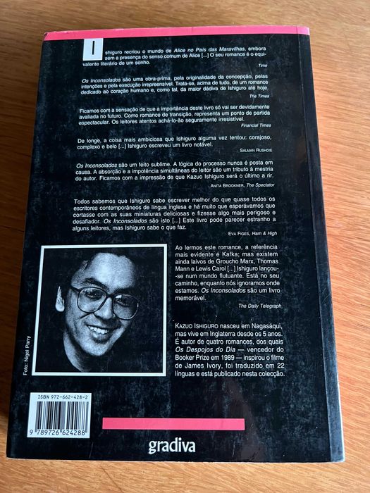 OS INCONSOLADOS     Kazuo Ishiguro    1ª edição