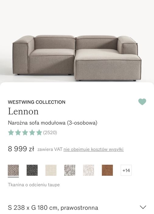 Kanapa Lennon Westwing