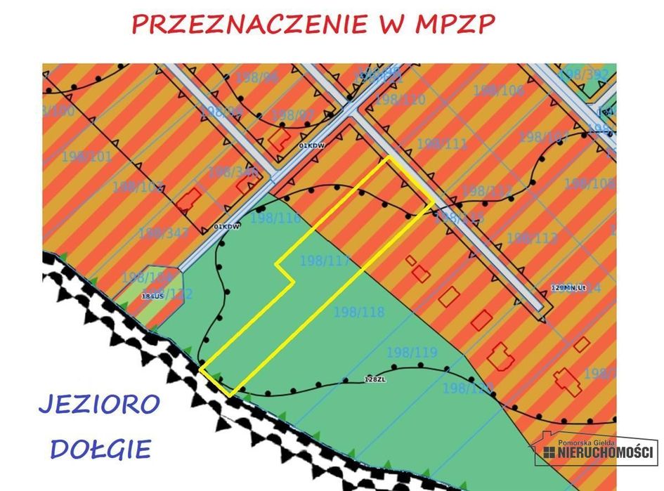 Dostęp do jeziora, plaża, teren i las. Dołgie.