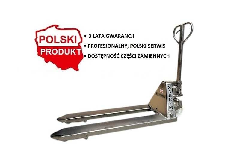 Wózek Paletowy INOX Zakrem – Odporny na korozję, Higieniczny (HACCP)