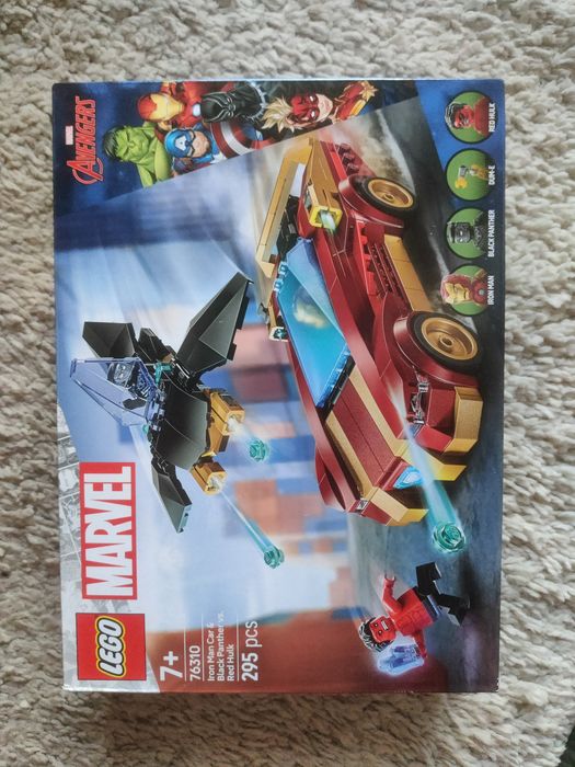 Lego Super Heroes 76310 Auto Iron Mana i Czarna Pantera vs Red Hulk