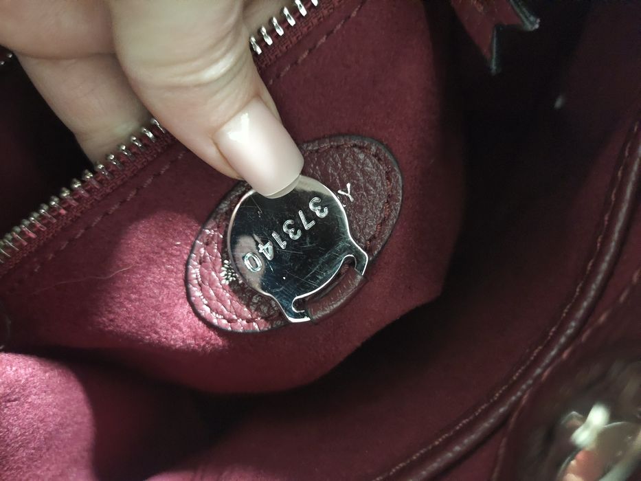 Вишнева шкіряна сумка Mulberry