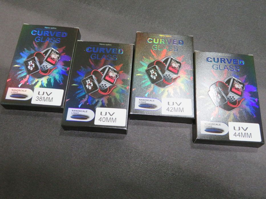 Película de Vidro UV Curva - Apple Watch 1/2/3/4/5/6/SE/7/8/9/Ultra