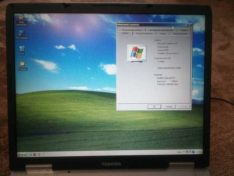 Retro komputer - laptop Toshiba SL10-117 - WIN XP