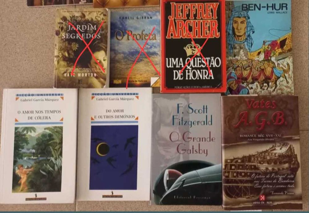 Vários livros para desocupar, vários preços