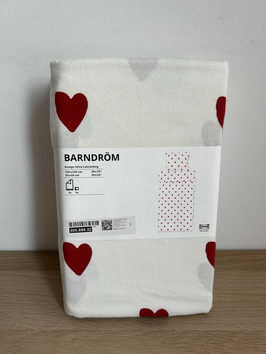 Pościel flanelowa IKEA 150x200 serca