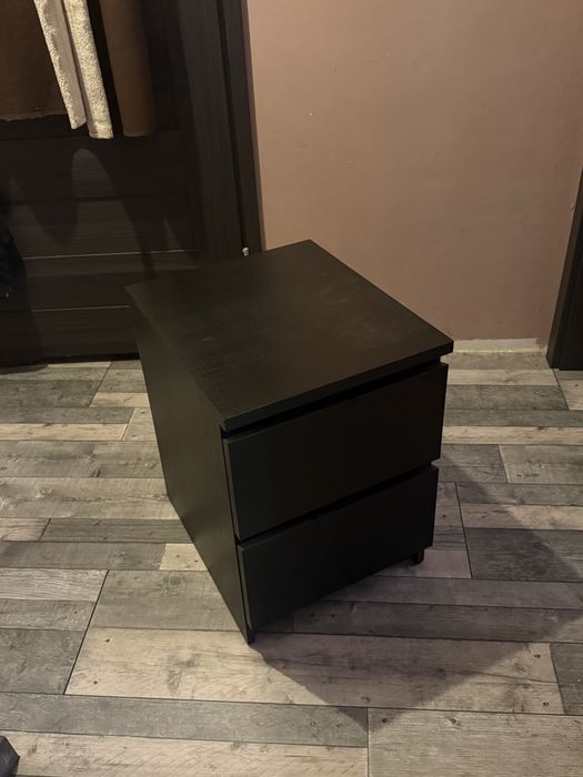 Szafka Nocna Komoda Do Sypialni Malm Czarna Ikea