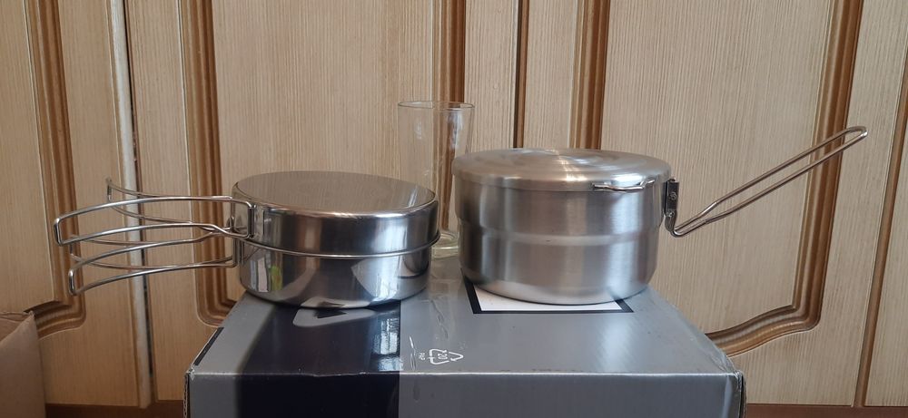 Посуда для похода нержавейка 500мл, 1л, 1.5л, котелок казанок с ручкой