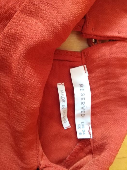 Bluzka z 3/4 rękawem, Reserved, ceglasta, rozmiar 34