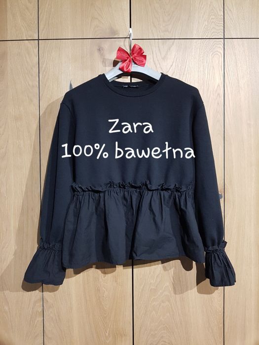 Zara bawełna bluza baskinka S