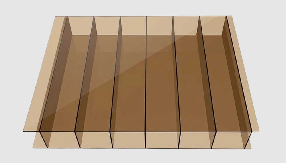 Poliwęglan komorowy 10 mm brązowy, 7x2.10 m, UV Na wymiar