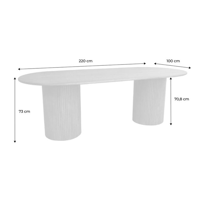Mesa de jantar oval nogueira