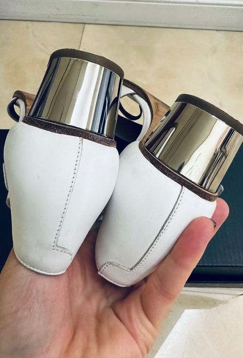 Hermes босоніжки сандалі білі шкіряні кожаные босоножки оригинал кожа