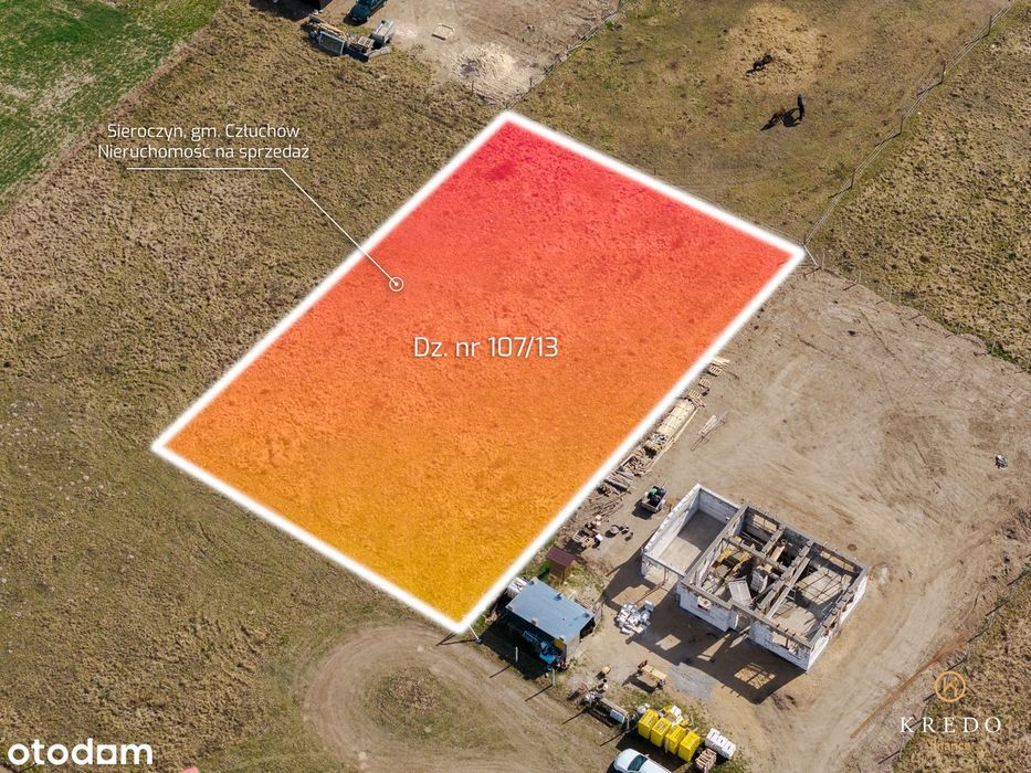 Działka budowlana 1266 m² – Sieroczyn k. Człuchowa