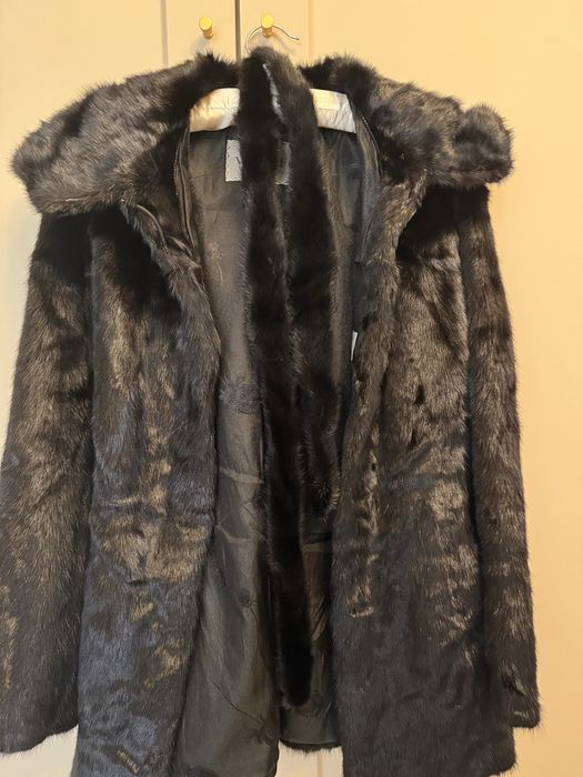 Шуба норка з капюшоном