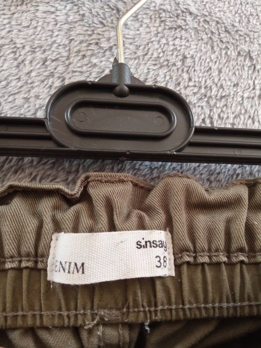 Jeansy cargo  38 bawełna 100%