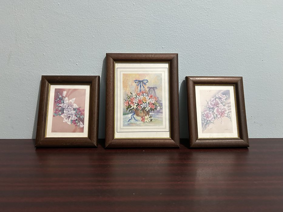 Conjunto de 3 quadros vintage