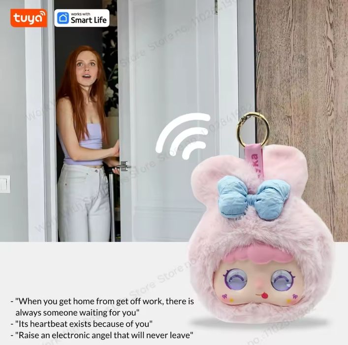 AI штучний інтелект ігрушка Tuya Smart life мягка брелок  рожева