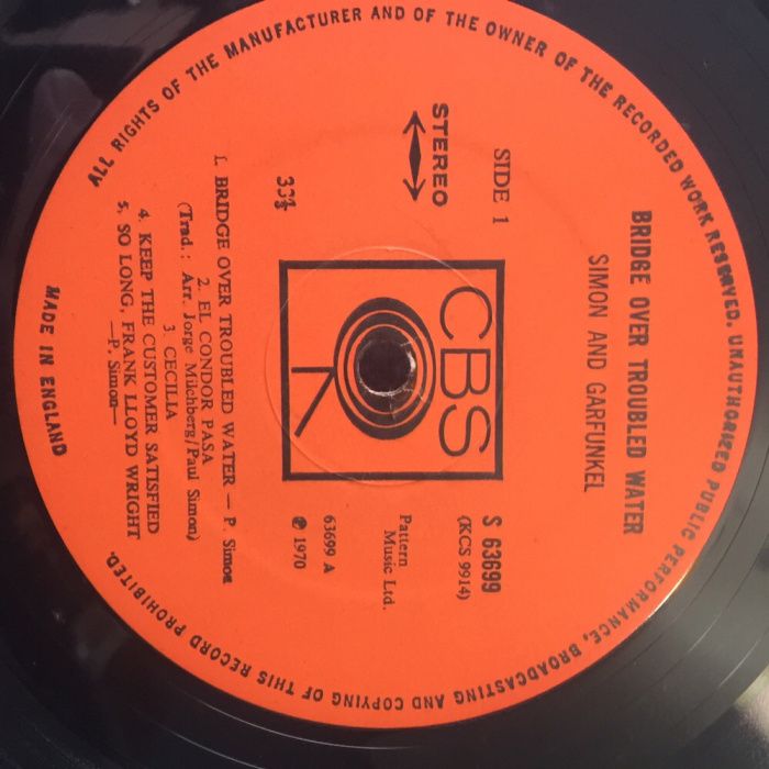 Vinil Simon & Garfunkel -Bridge over trouble Water 1970